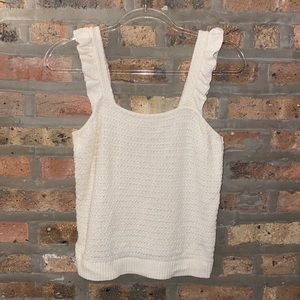 Madewell Crocheted Ruffle Strap Sweater Tank